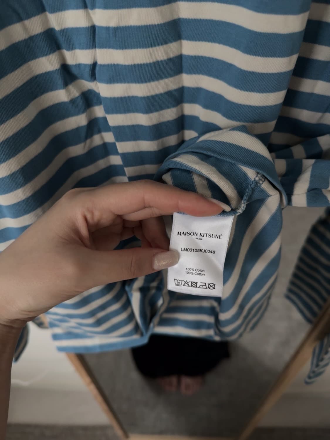 메종키츠네 폭스 헤드 패치 레귤러 마린 티셔츠 상품이미지4