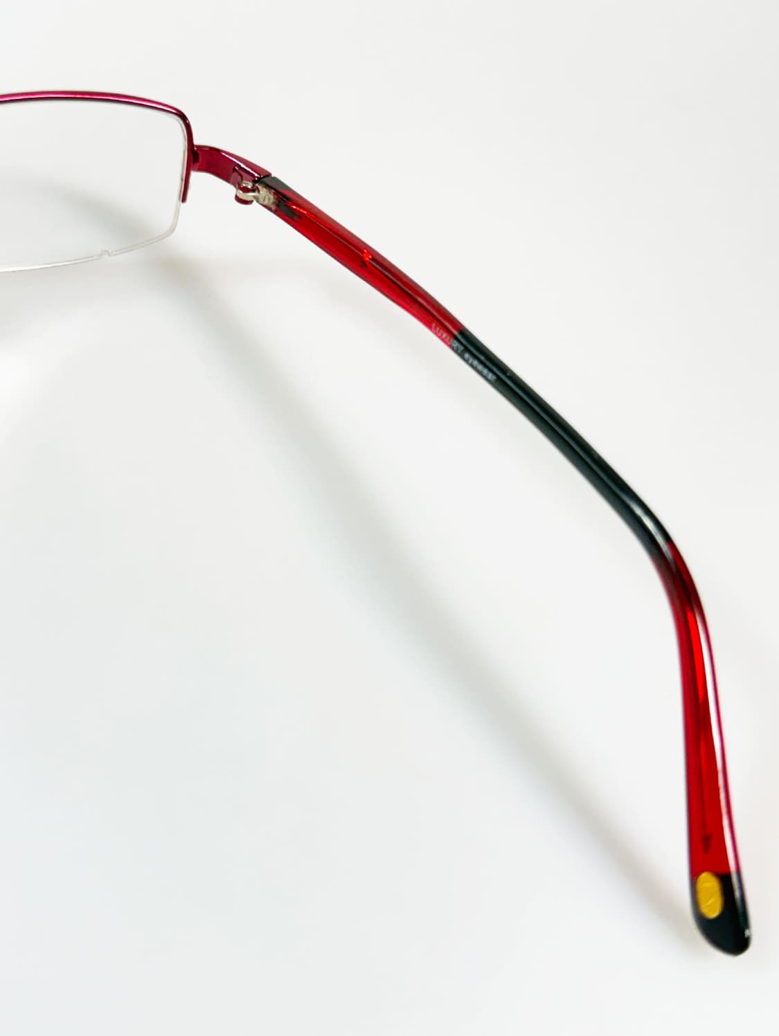LUXURY OCCHIALI 레드 반무테 스퀘어 메탈 빈티지 안경 상품이미지6
