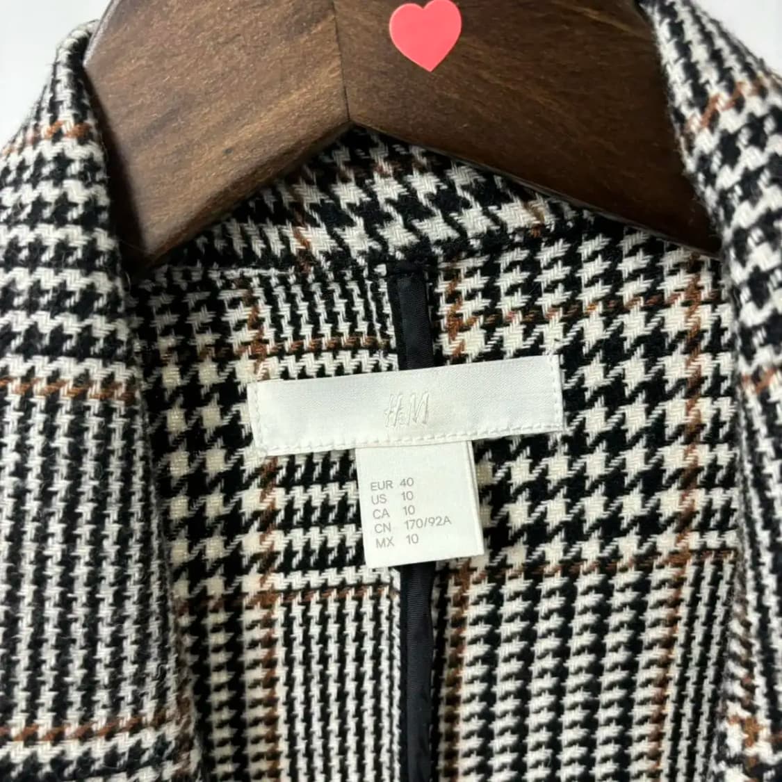 H&M 여성 체크 울 코트(95) 급처해요 상품이미지3