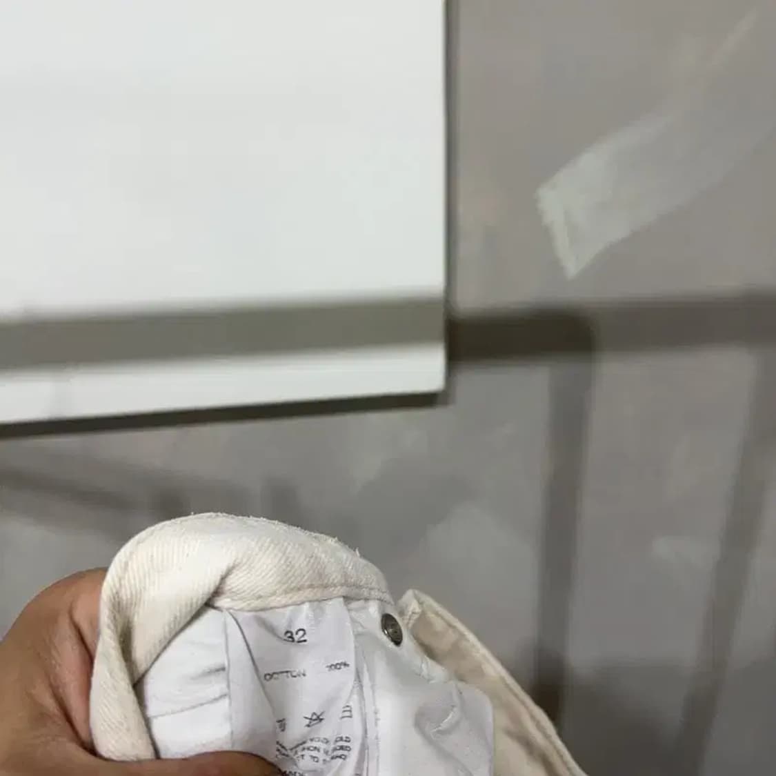 (30인치) 인스턴트데님 캐주얼 스트릿 화이트진 청바지 상품이미지4