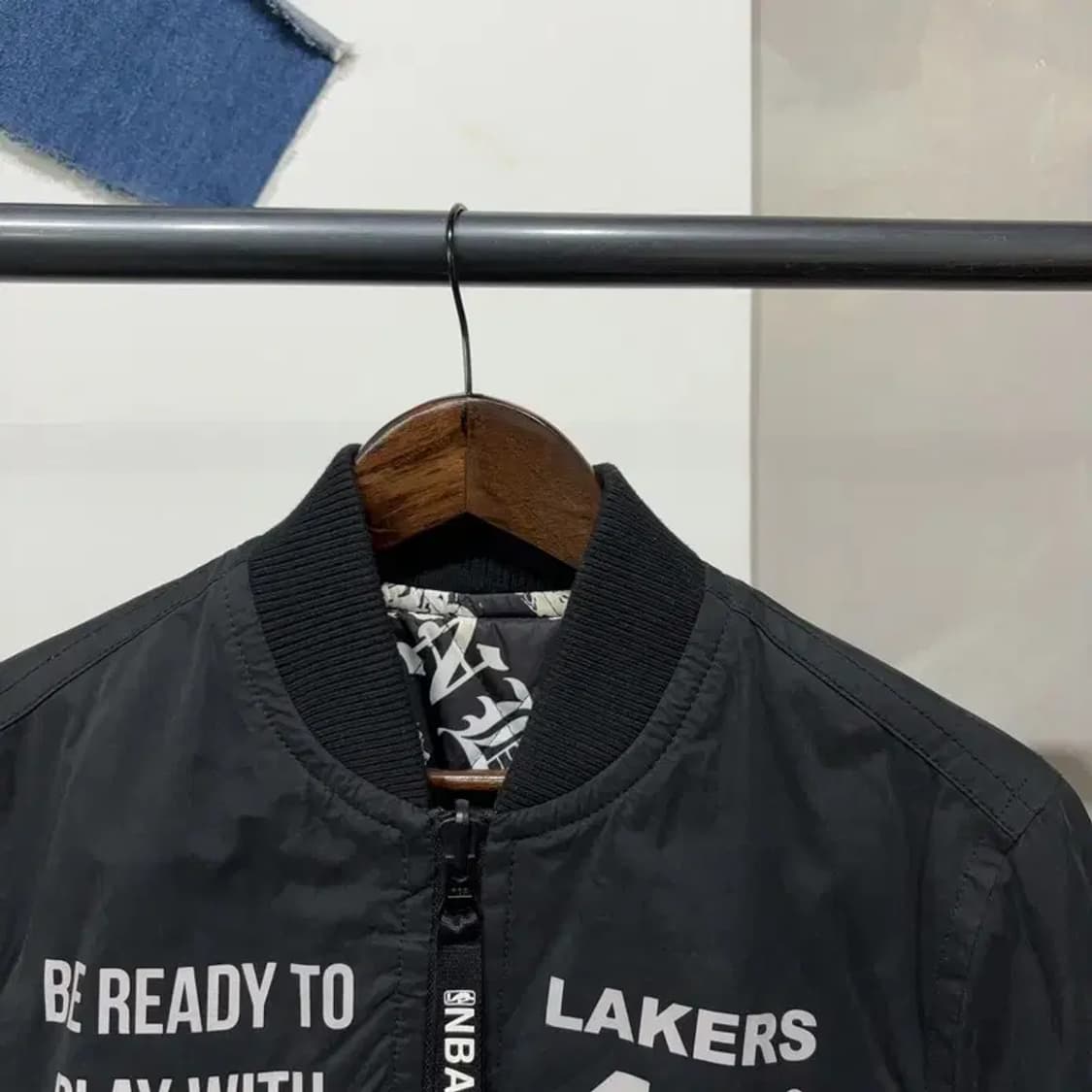 (95) NBA LA레이커스 농구 리버시블 양면 블루종 집업 자켓 상품이미지4