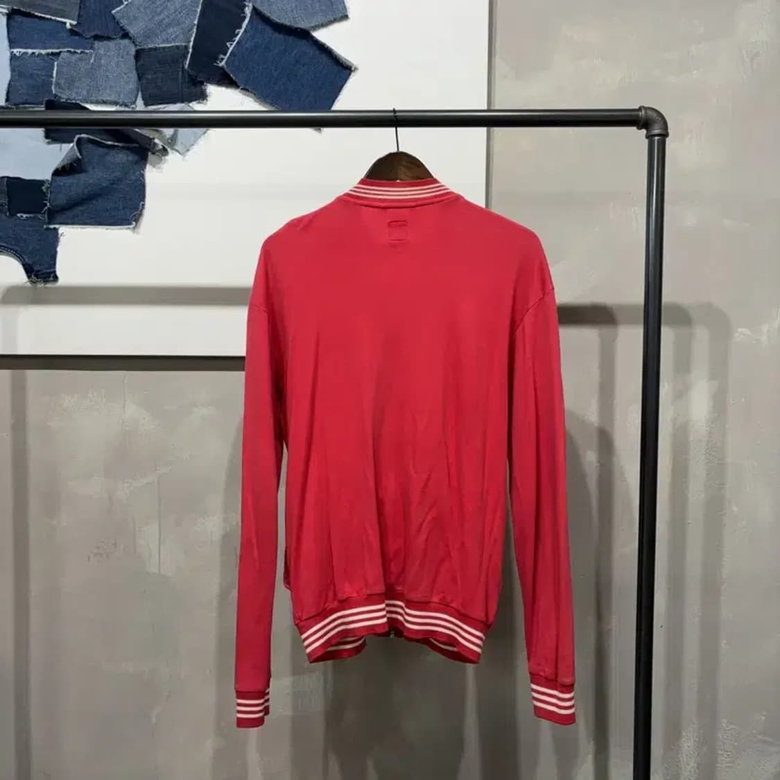 (100) 아디다스 올드스쿨 빈티지 저지 집업 블루종 자켓 상품이미지4