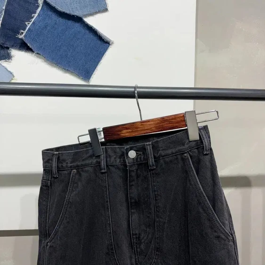 (28인치) 디스이즈네버댓 스트릿 카펜터 더블니 흑청바지 블랙진 상품이미지2