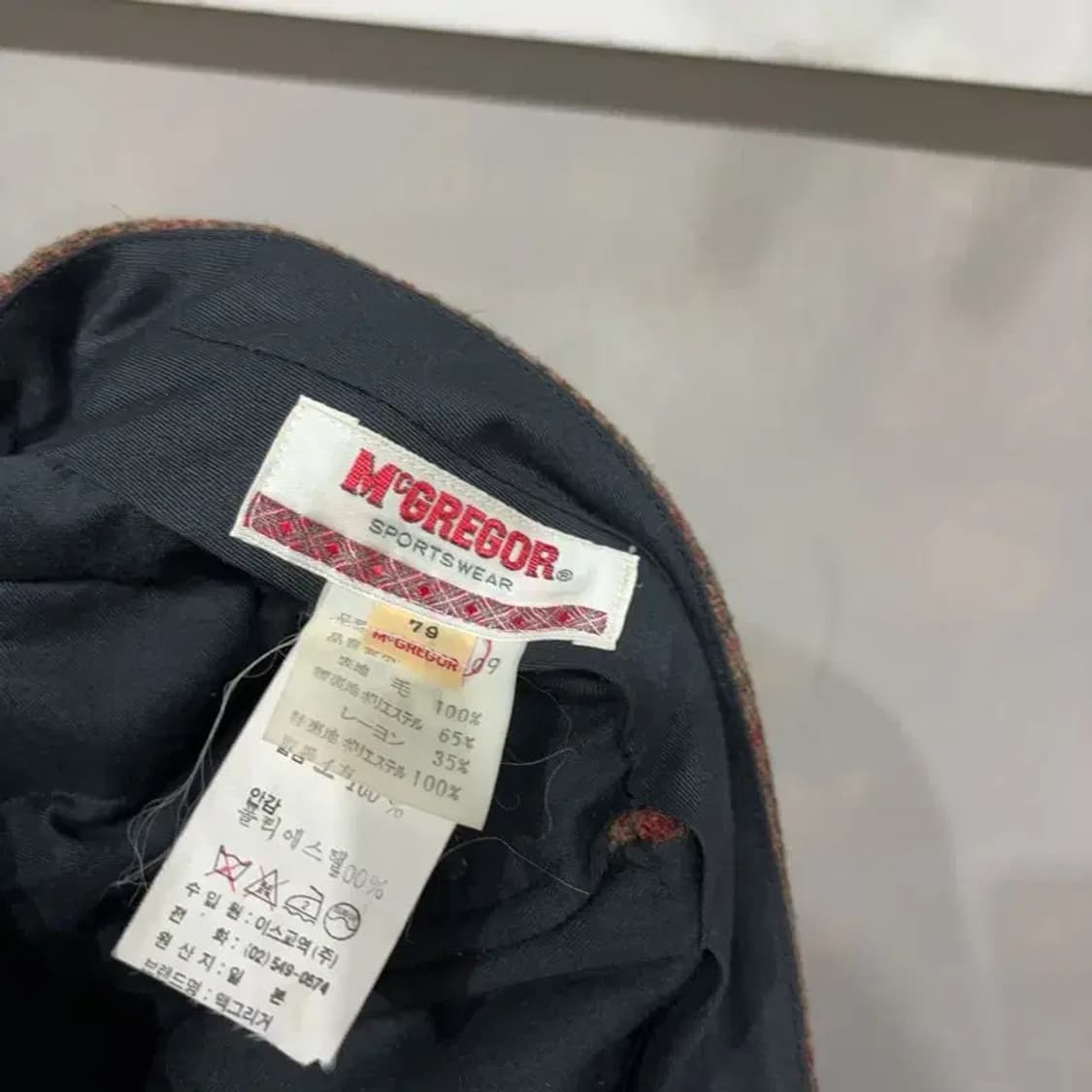 (30인치) 맥그리거 빈티지 체크 모직 슬랙스 바지 상품이미지6