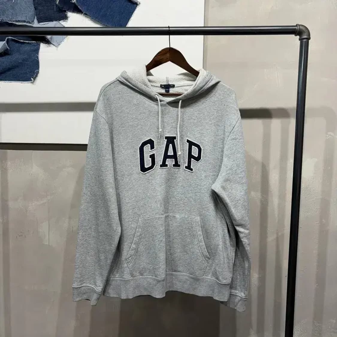 (100) GAP 갭 캐주얼 자수 로고 기모 후드티 상품이미지1