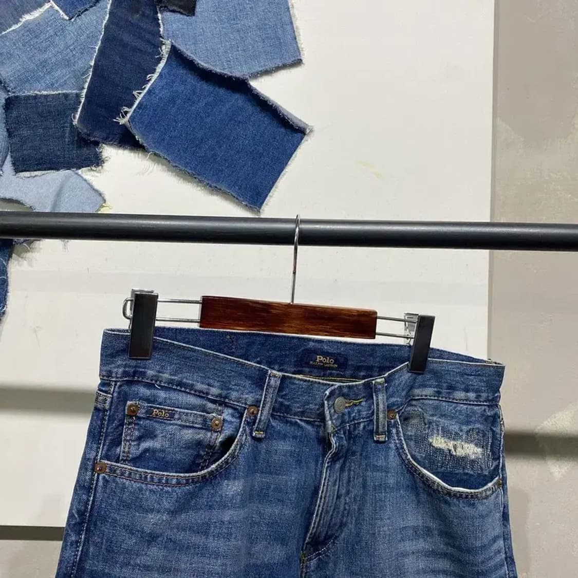 (30인치) 폴로 랄프로렌 디스트로이드진 진청바지 데님팬츠 상품이미지2