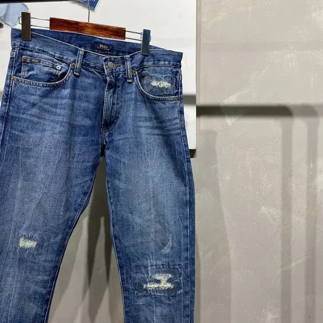 (30인치) 폴로 랄프로렌 디스트로이드진 진청바지 데님팬츠 상품이미지3