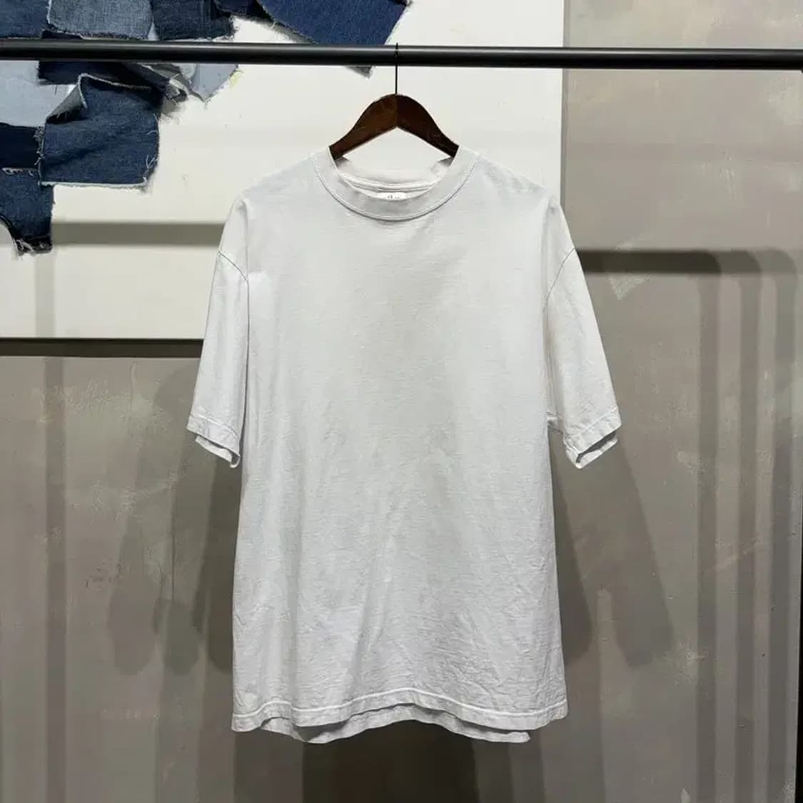 (110) 샤캬웨어 레이어드 무지 화이트 반팔 티 상품이미지1