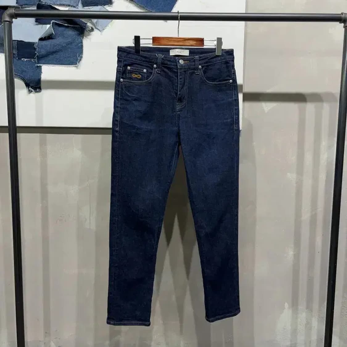 (32인치) 플랙 캐주얼 스판 진청바지 데님팬츠 상품이미지1