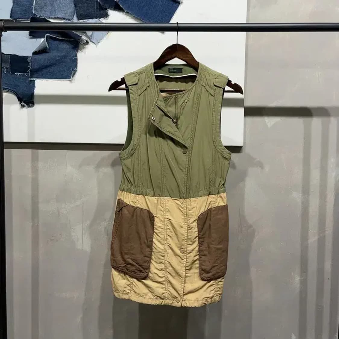 (90) 베네통 여성 스트릿 롱 베스트 야상 자켓 상품이미지1