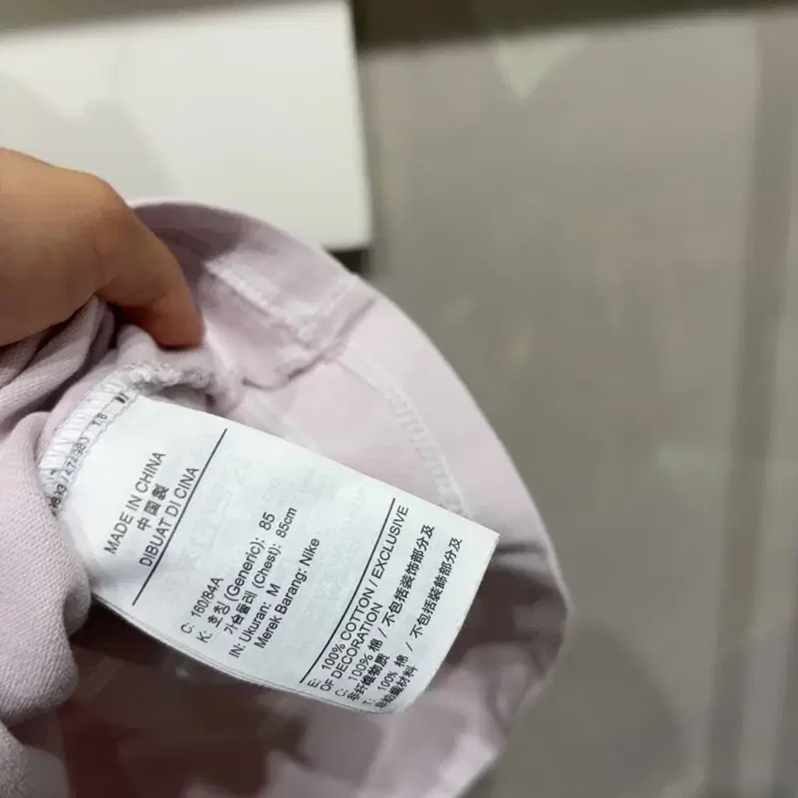 (85) 나이키 여성 스트릿 연핑크 딸기우유 크롭 맨투맨 긴팔 티 상품이미지5