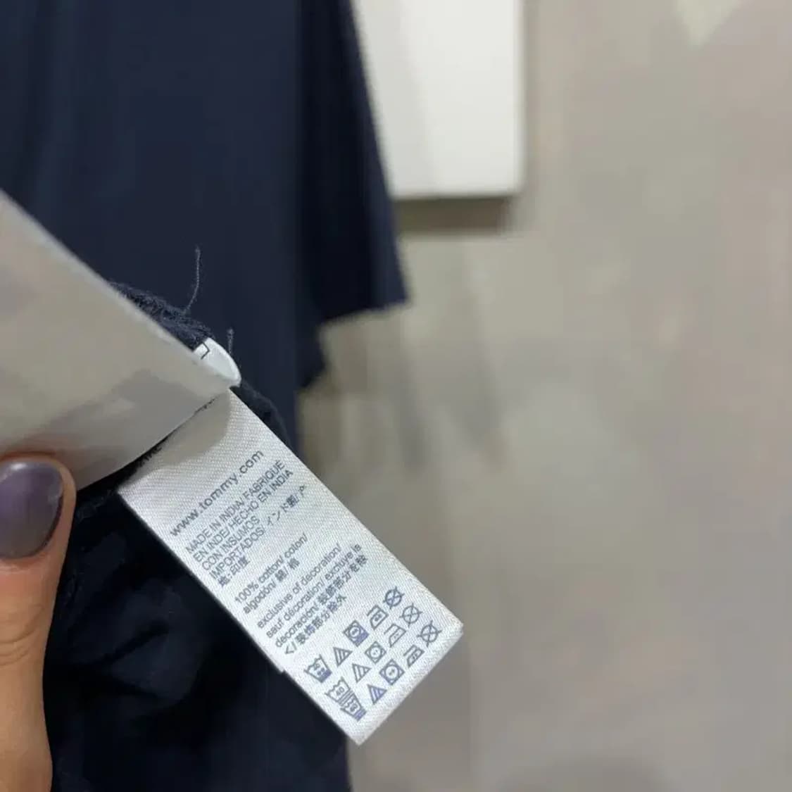 (95) 타미힐피거 캐주얼 자수 네이비 반팔 티 상품이미지5