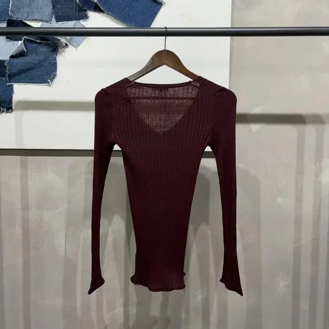 (85) 랩 LAP 여성 캐주얼 브이넥 골지 니트 상품이미지4