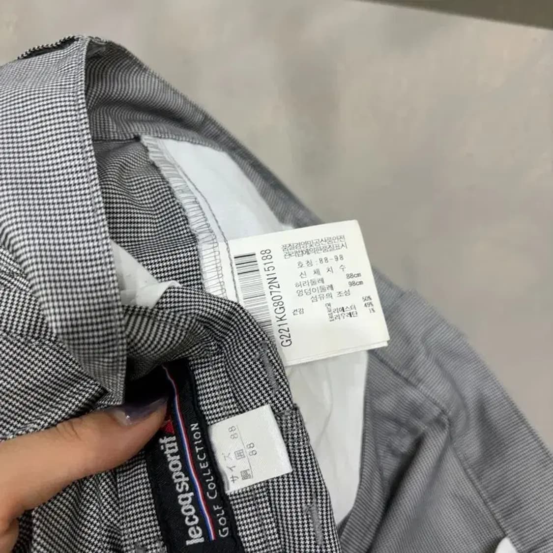 (34인치) 르꼬끄 골프 캐주얼 체크 슬랙스 바지 팬츠 상품이미지6