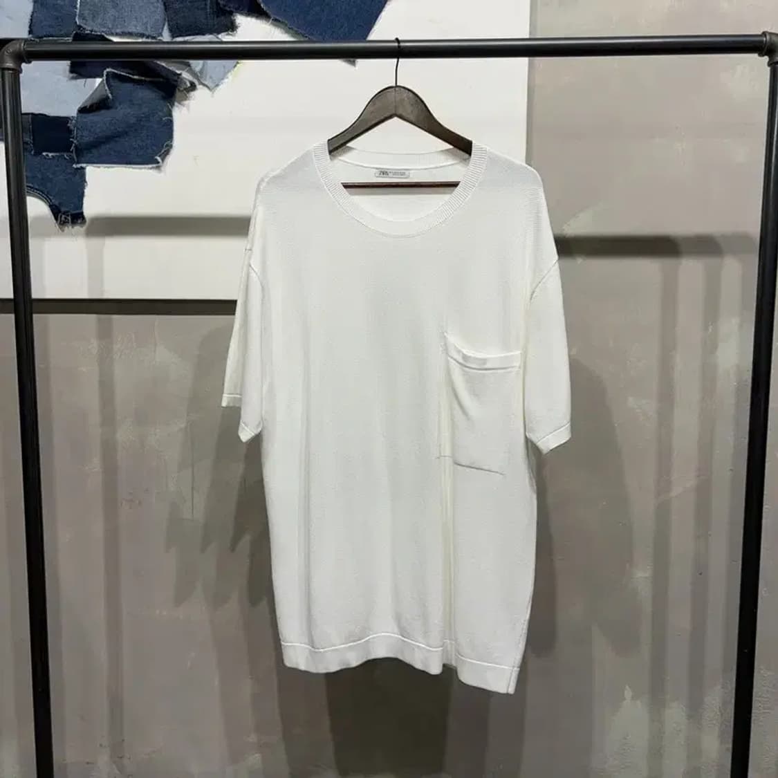 (110) 자라 ZARA 캐주얼 비스코스 포켓 니트 반팔 상품이미지1