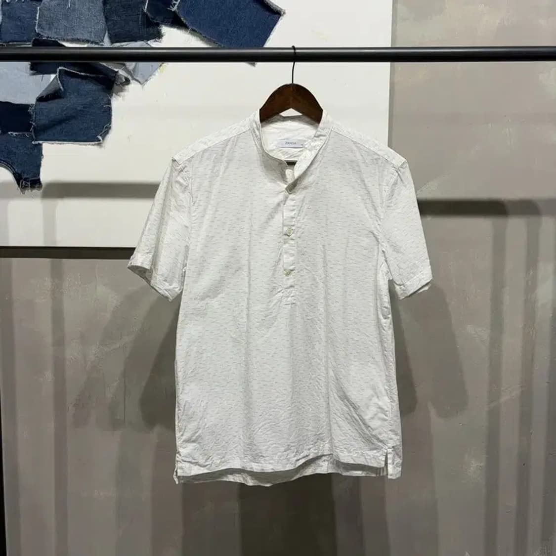 (100) 지오지아 클래식 캐주얼 헨리넥 반팔 셔츠 남방 상품이미지1