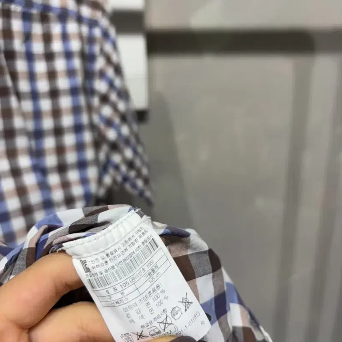 (105) 헨리코튼 캐주얼 클래식핏 자수 반팔 체크 셔츠 남방 상품이미지5