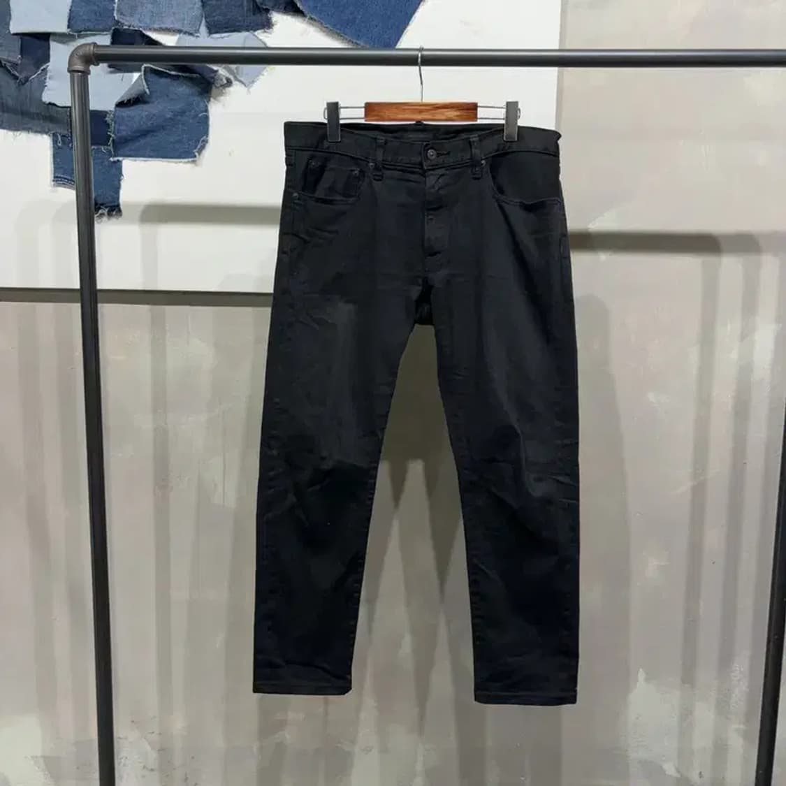 (34인치) 유니클로 캐주얼 블랙진 흑청바지 상품이미지1
