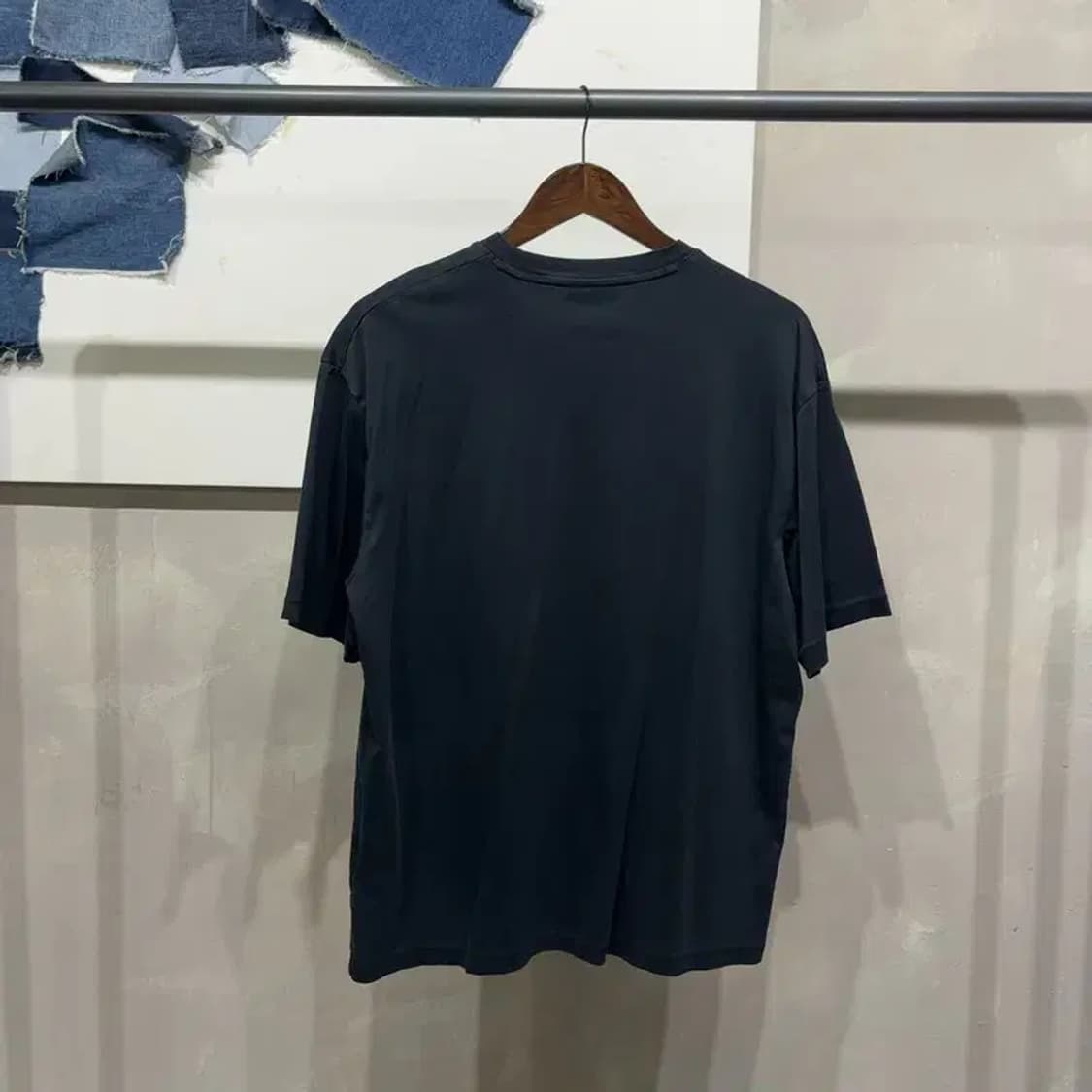 (100) 무신사스탠다드 캐주얼 무지 블랙 반팔 티 상품이미지3