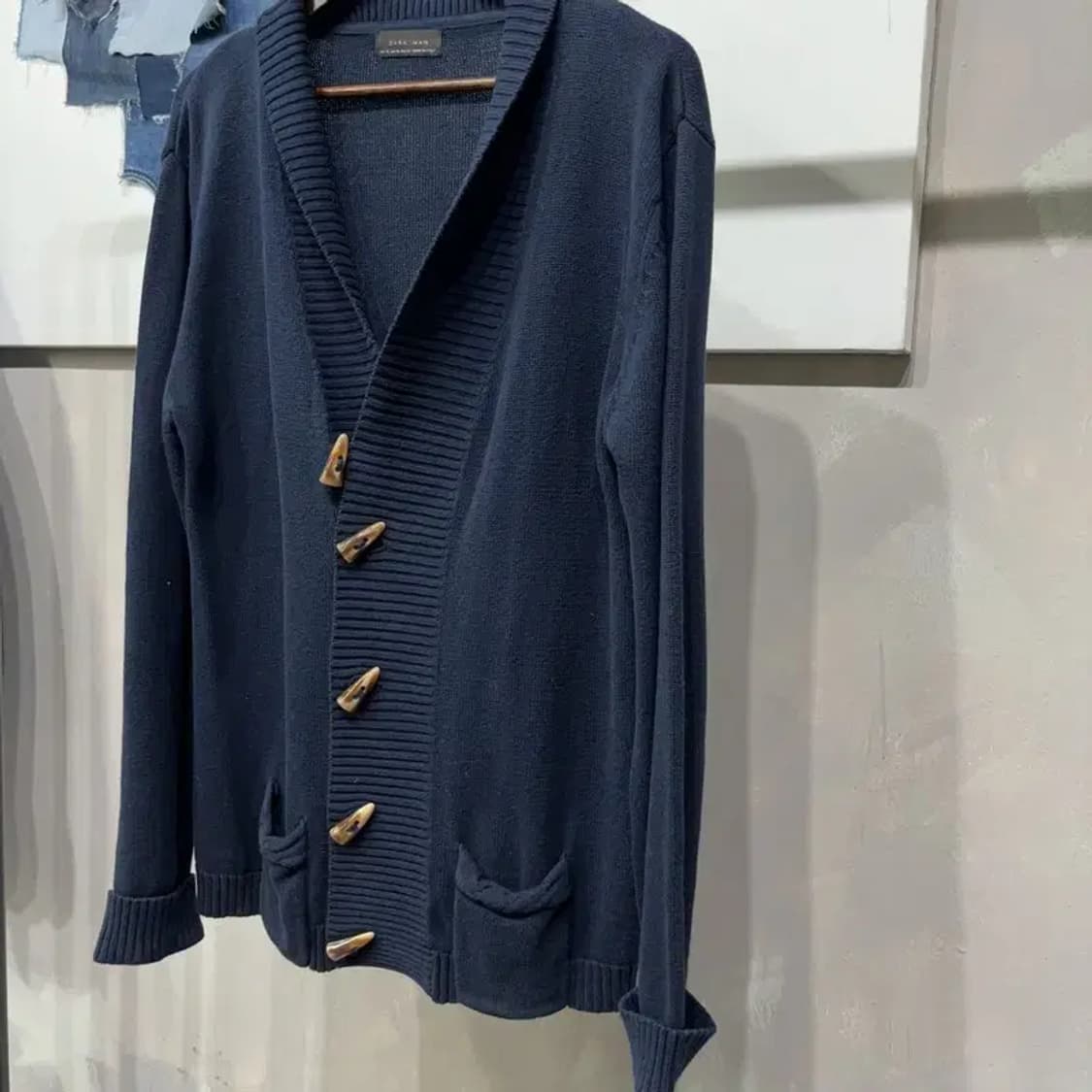 (105) 자라 ZARA 캐주얼 토글버튼 숄카라 니트 가디건 상품이미지3