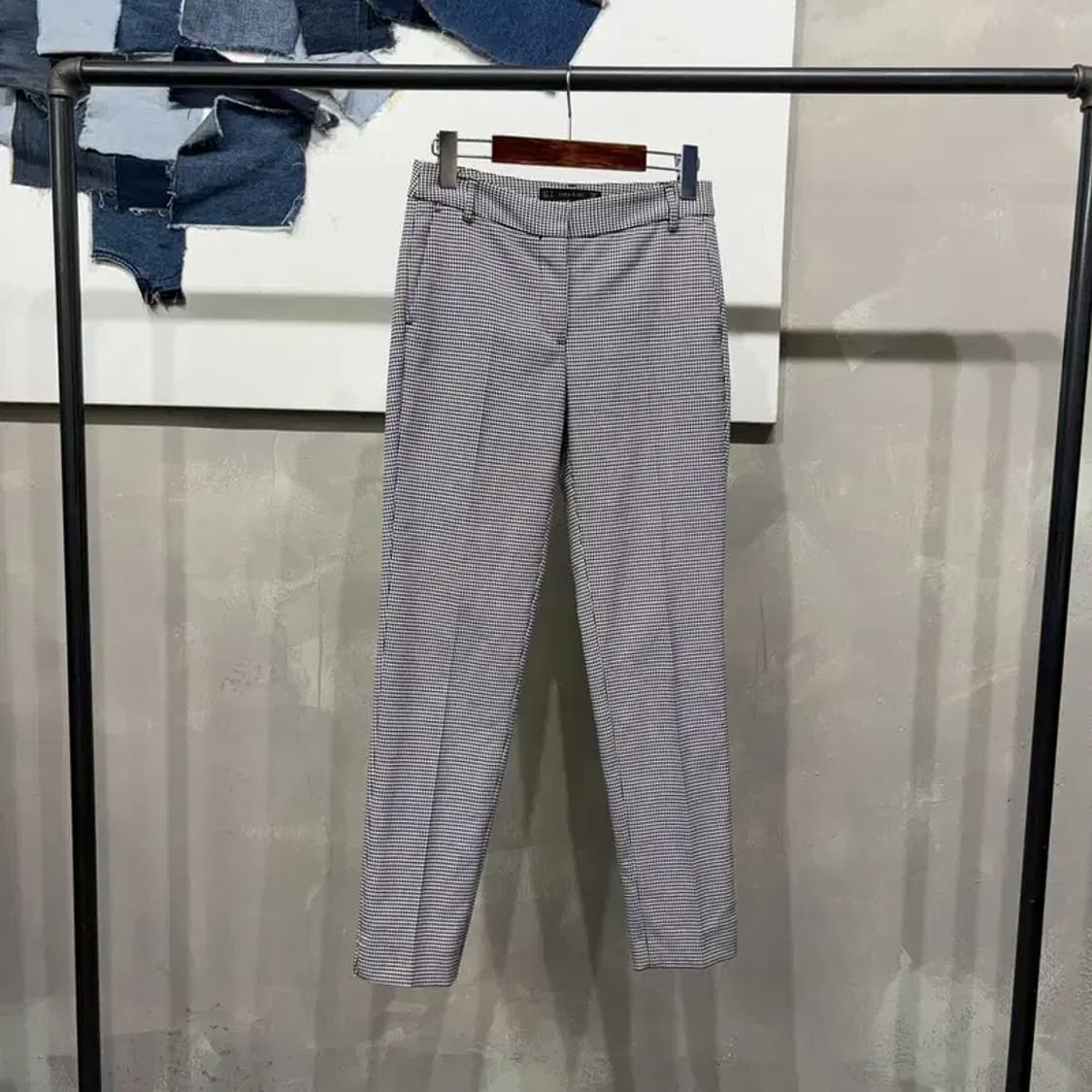 (26인치) 자라 ZARA 여성 베이직 체크 슬랙스 바지 팬츠 상품이미지1