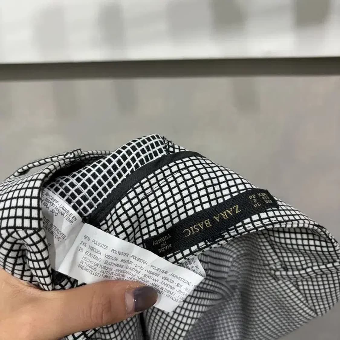 (26인치) 자라 ZARA 여성 베이직 체크 슬랙스 바지 팬츠 상품이미지5