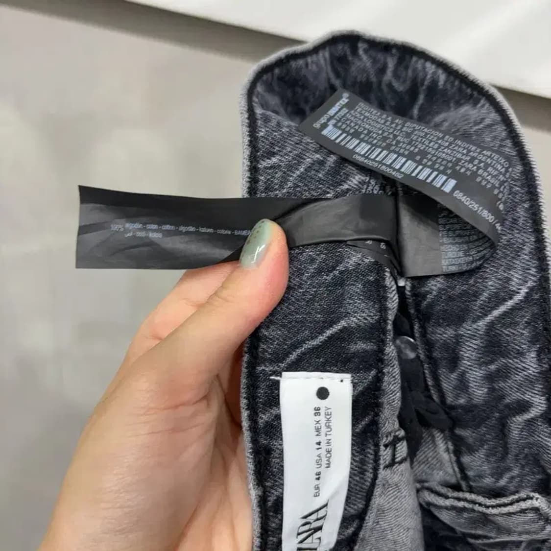 (34인치) 자라 ZARA 캐주얼 컷팅 블랙진 흑청바지 상품이미지5