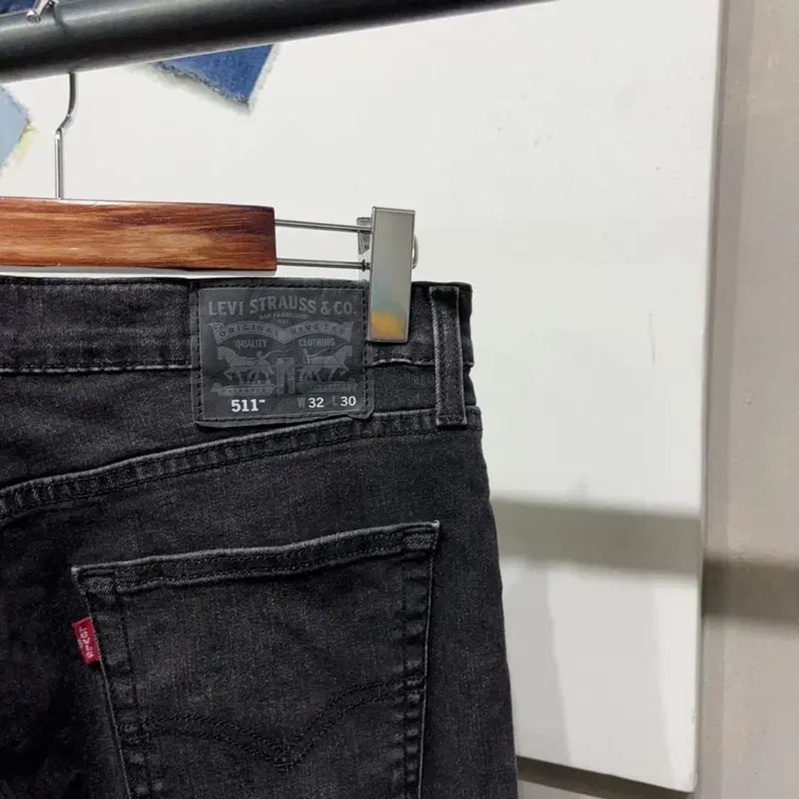(32인치) 리바이스 511 빈티지 블랙진 흑청바지 상품이미지5