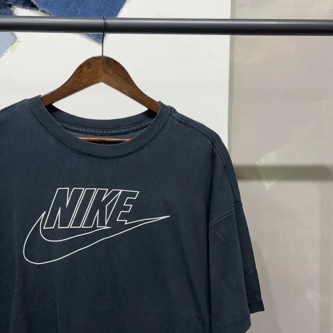 (105) 나이키 스트릿 캐주얼 프린팅 블랙 반팔 티 상품이미지3