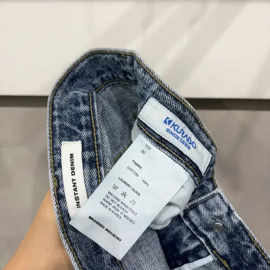 (30인치) 인스턴트데님 캐주얼 스트릿 청바지 데님팬츠 상품이미지6