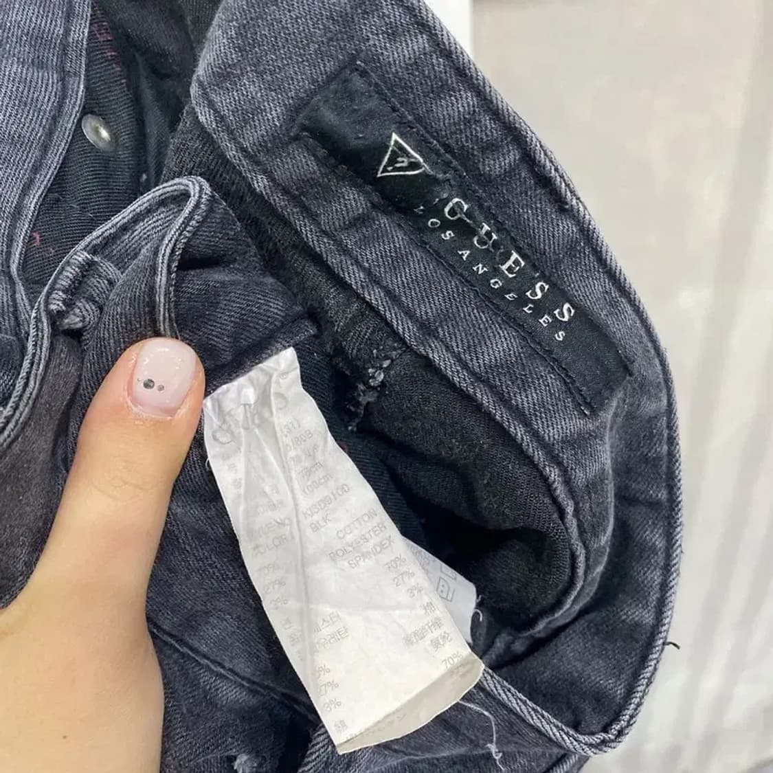 (31인치) 게스 빈티지 스판 흑청바지 블랙진 상품이미지5