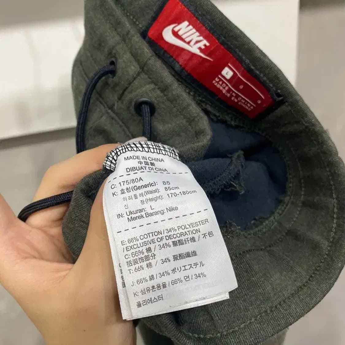 (30~32인치) 나이키 테크팩 카키 밴딩 운동바지 팬츠 상품이미지5