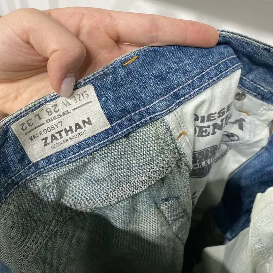 (28인치) 디젤 ZATHAN 빈티지 워싱 청바지 데님팬츠 상품이미지5