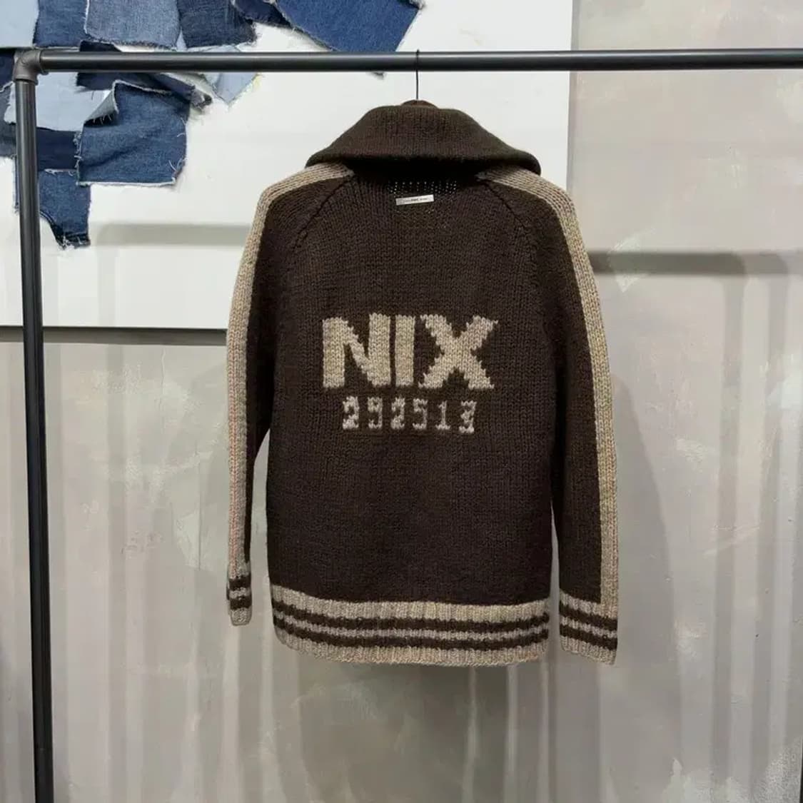 (100) NIX 빈티지 코위찬 니트집업 자켓 상품이미지3