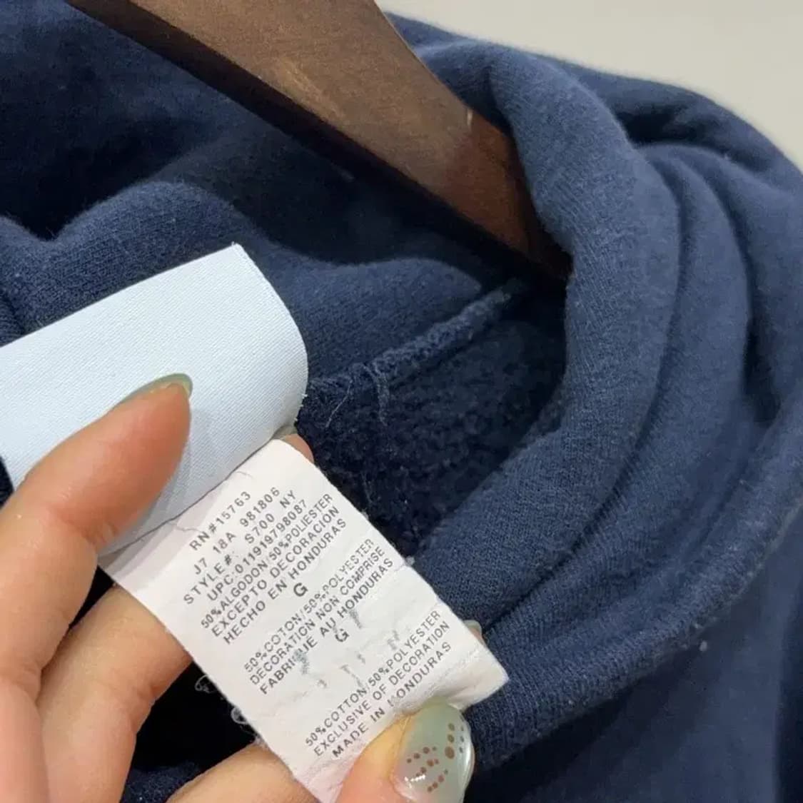 (105) 챔피온 스트릿 네이비 자수 약기모 후드티 상품이미지6
