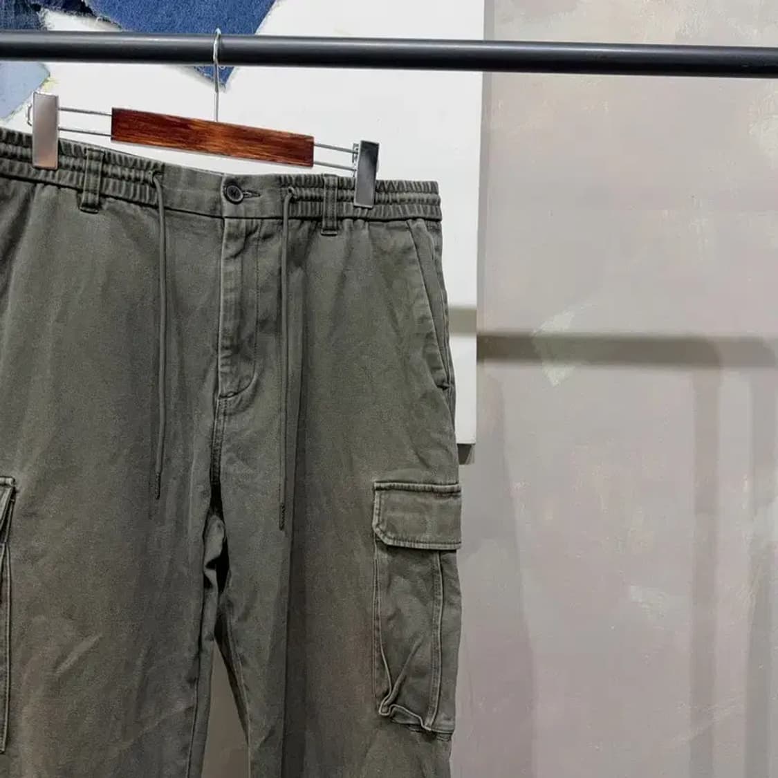 (32~34인치) 지오다노 캐주얼 밴딩 카고팬츠 바지 상품이미지3
