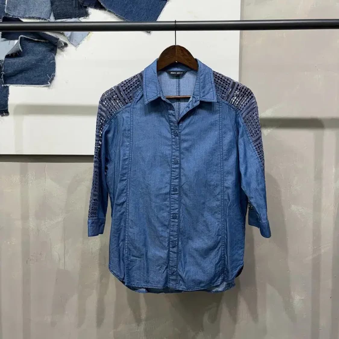 (85) 베스띠벨리 여성 캐주얼 데님 7부 셔츠 블라우스 상품이미지1