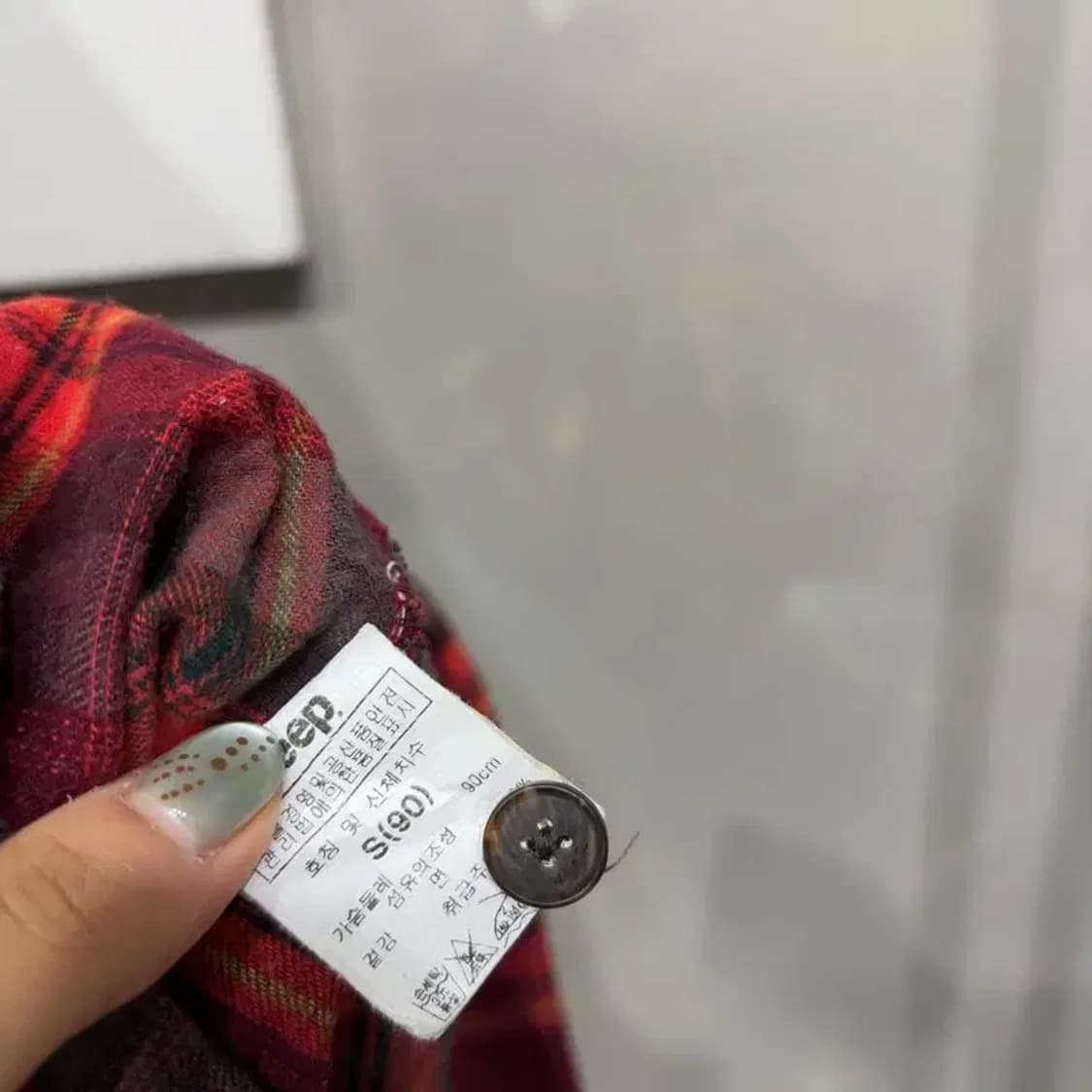 (90) 지프 여성 캐주얼 투포켓 자수 체크 셔츠 남방 상품이미지5