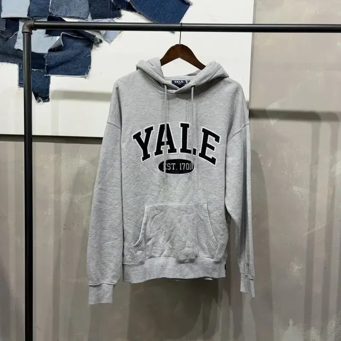 (100) 예일 캐주얼 스트릿 기모 자수 후드티 상품이미지1