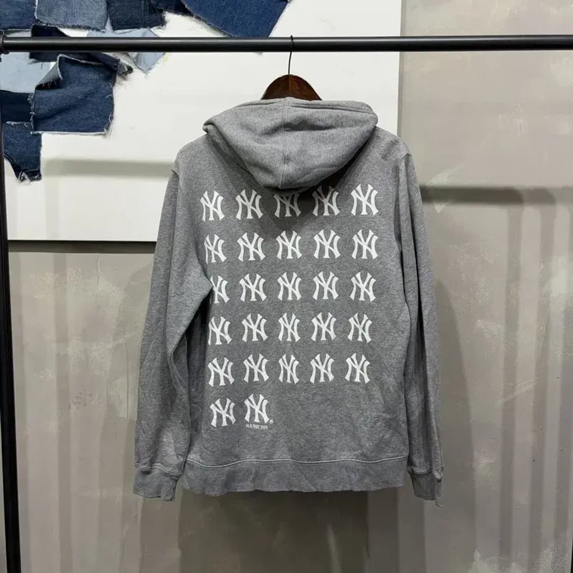 (100) 나이키 올드스쿨 뉴욕양키스 기모 후드티 상품이미지4