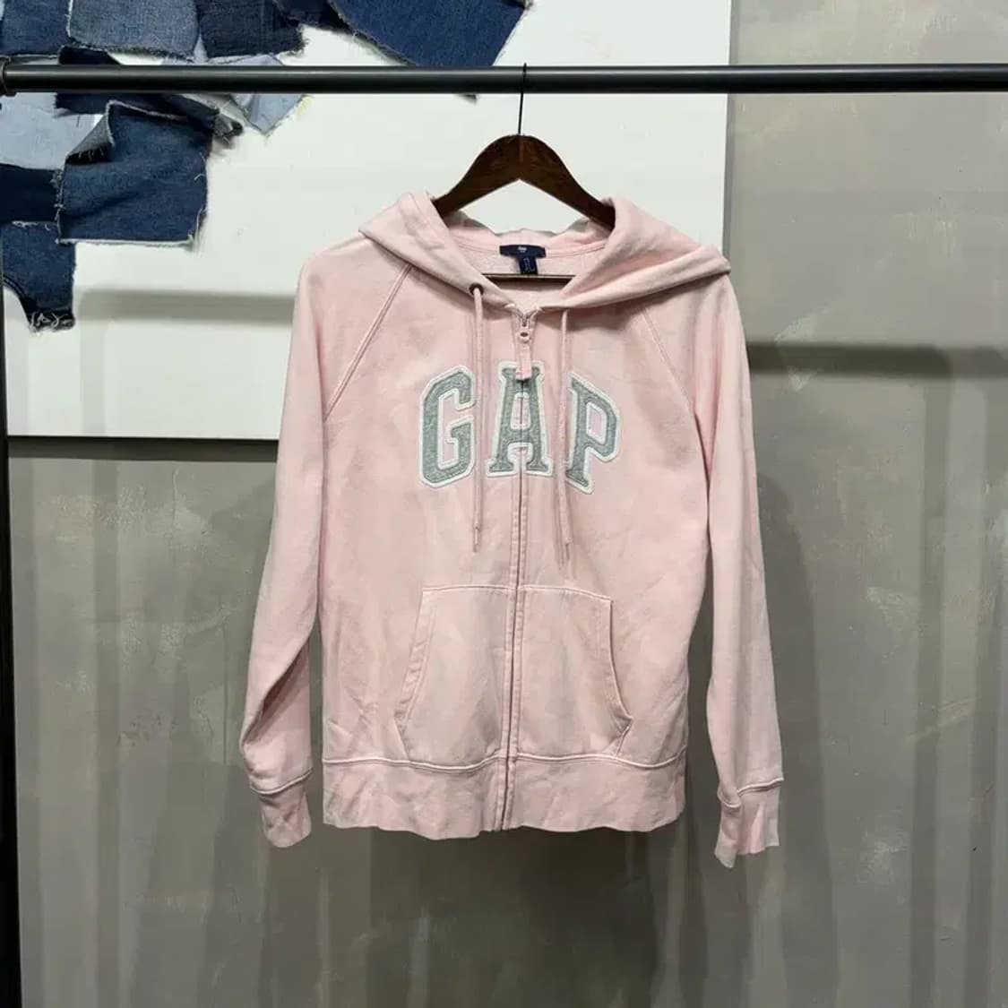 (95) GAP 갭 여성 스트릿 핑크우유 기모 후드집업 자켓 상품이미지1