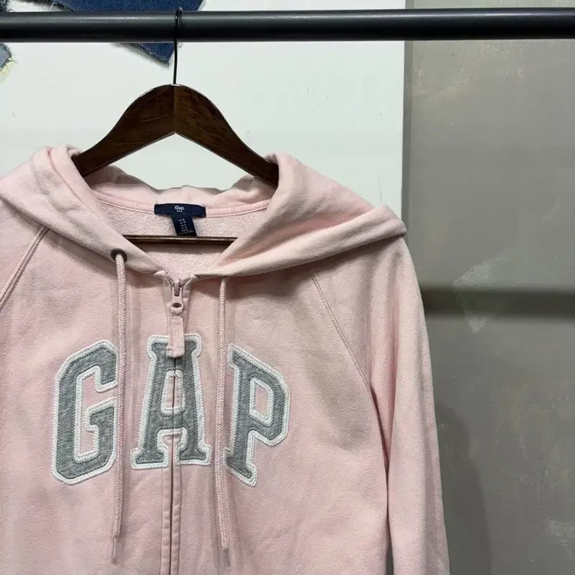 (95) GAP 갭 여성 스트릿 핑크우유 기모 후드집업 자켓 상품이미지3