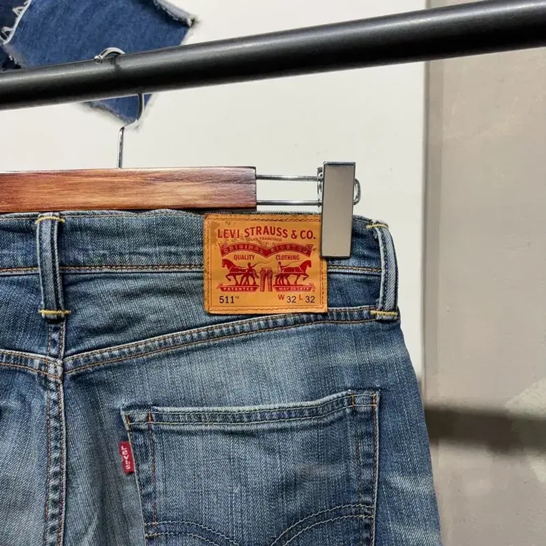 (32인치) 리바이스 511 빈티지 워싱 스판 청바지 데님팬츠 상품이미지4