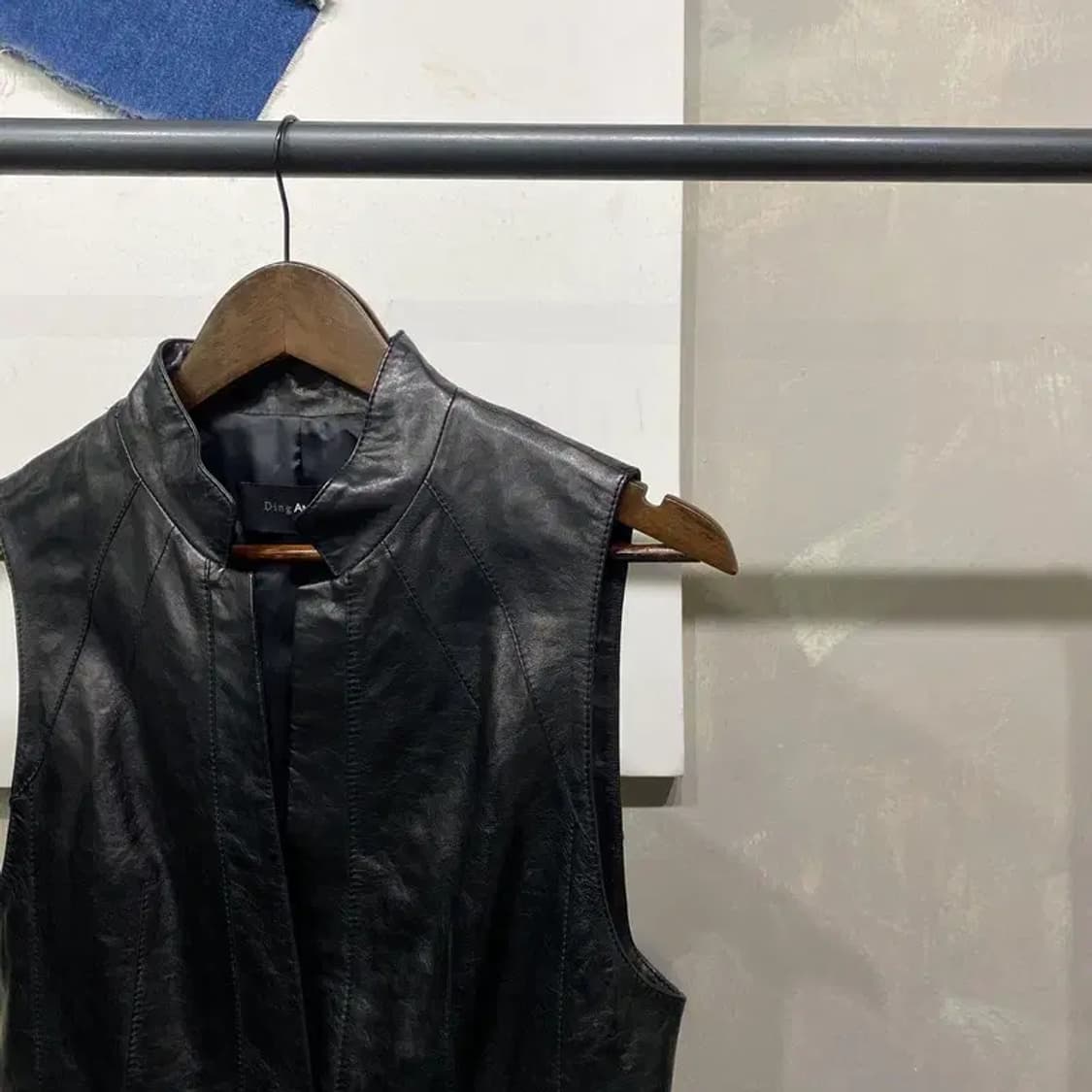 (85) DING ANSICH 여성 양가죽 헨리넥 조끼 래더 베스트 코트 상품이미지3