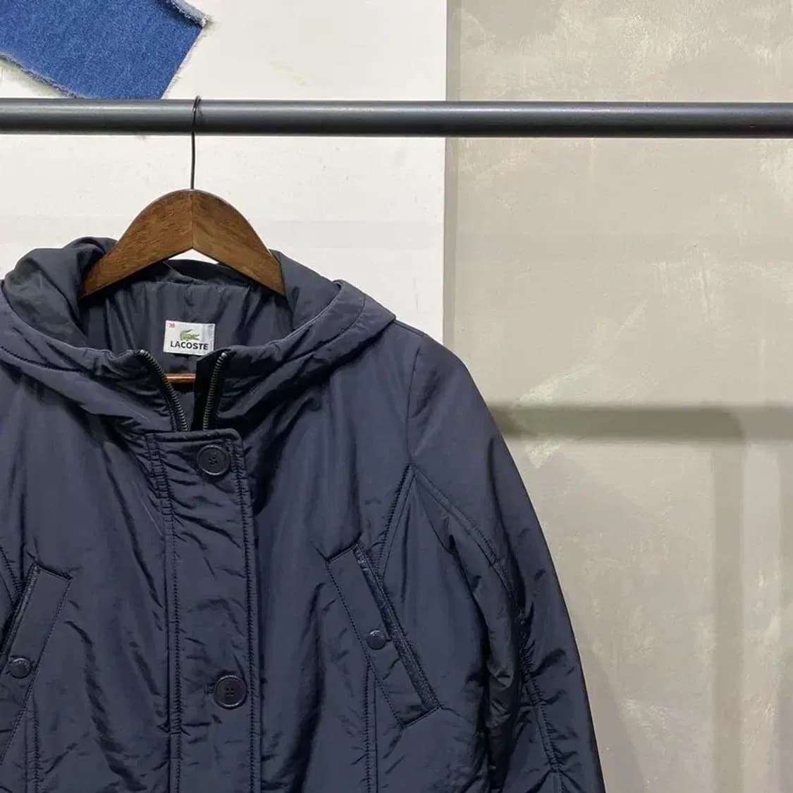 (95) 라코스테 캐주얼 스트릿 네이비 후드 패딩 자켓 상품이미지3