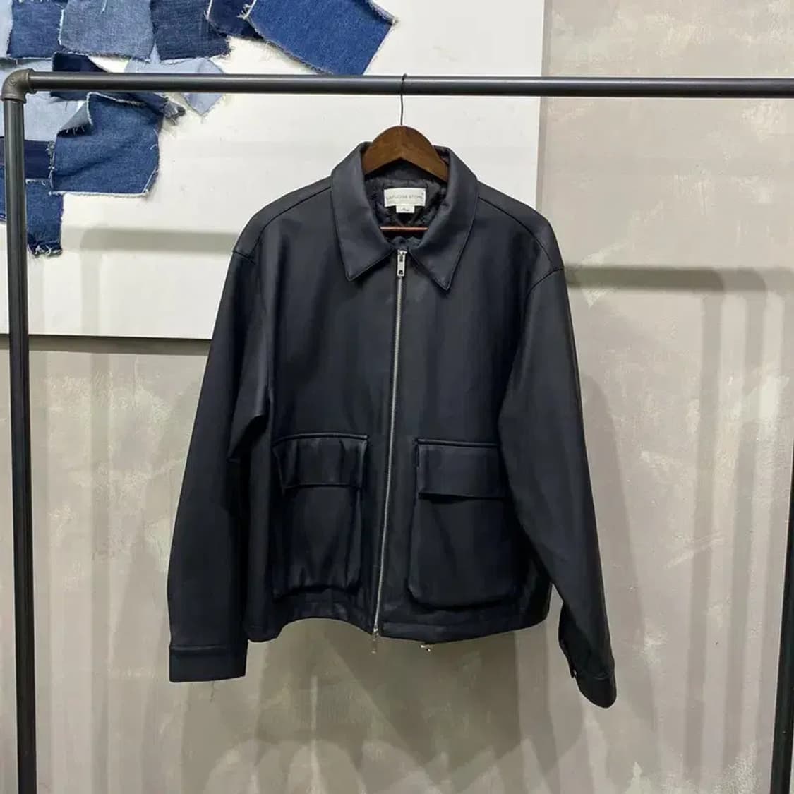(100) 라퍼지스토어 캐주얼 스트릿 카라 버핑래더 가죽 자켓 상품이미지1