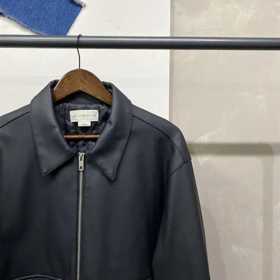 (100) 라퍼지스토어 캐주얼 스트릿 카라 버핑래더 가죽 자켓 상품이미지3