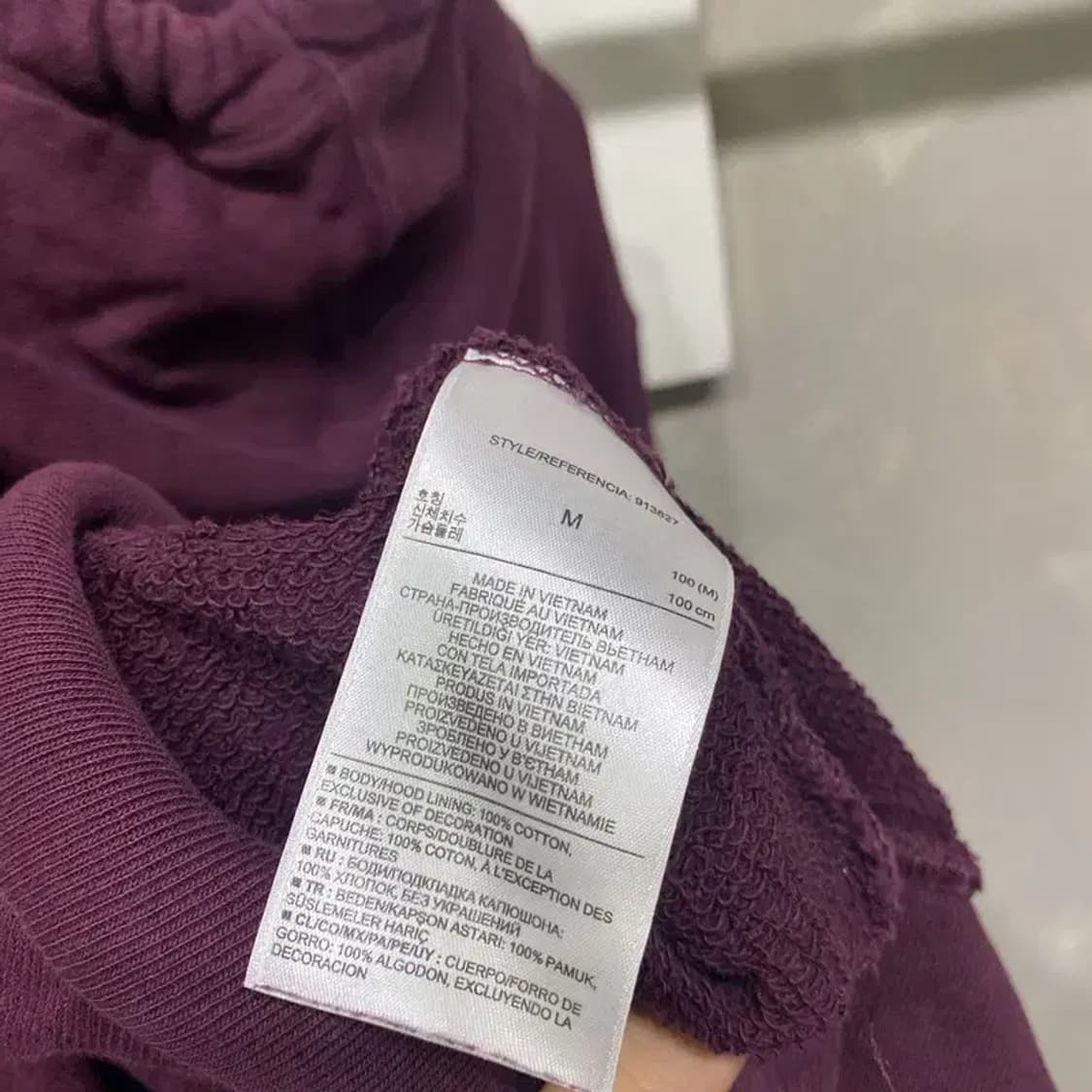 (100) GAP 갭 스트릿 자수 버건디 후드티 상품이미지5