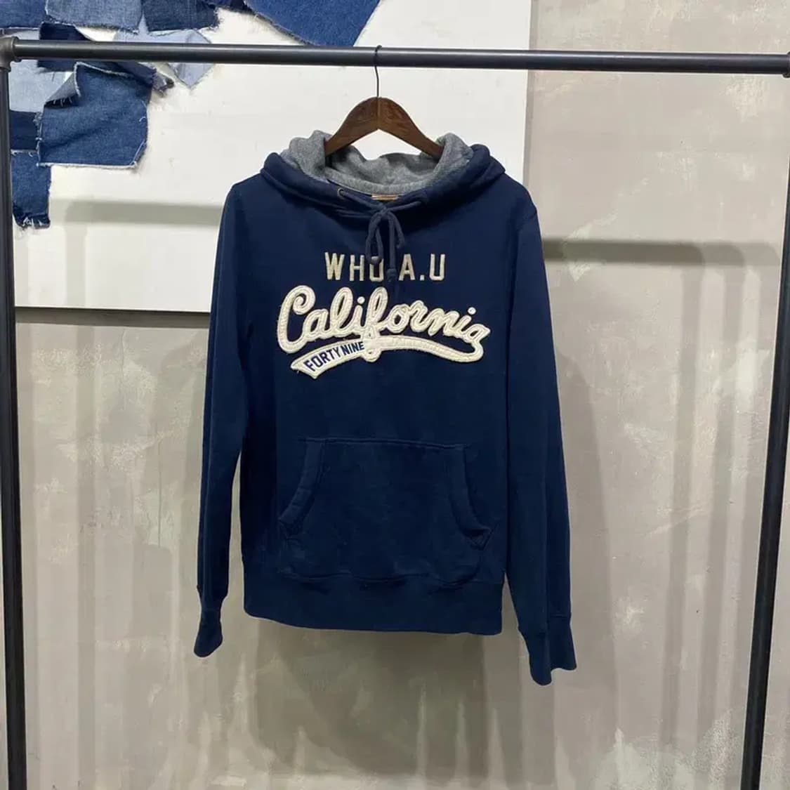 (100) 후아유 스트릿 빅로고 자수 기모 후드티 상품이미지1