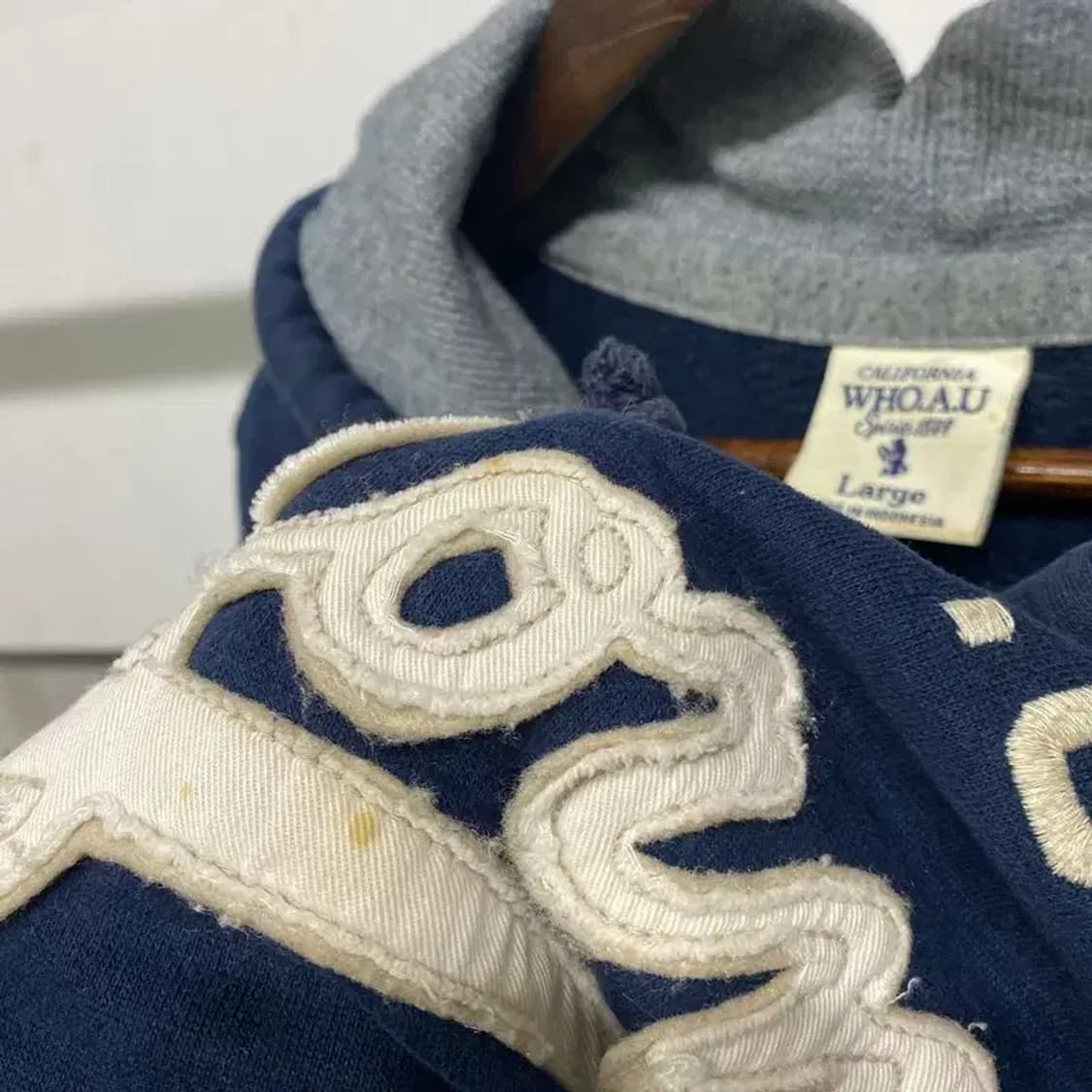 (100) 후아유 스트릿 빅로고 자수 기모 후드티 상품이미지6